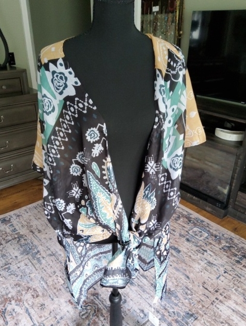 Styline Kimono Beach Swimsuit Coverup Resort Wear OS NWT